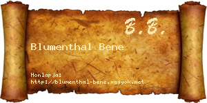 Blumenthal Bene névjegykártya